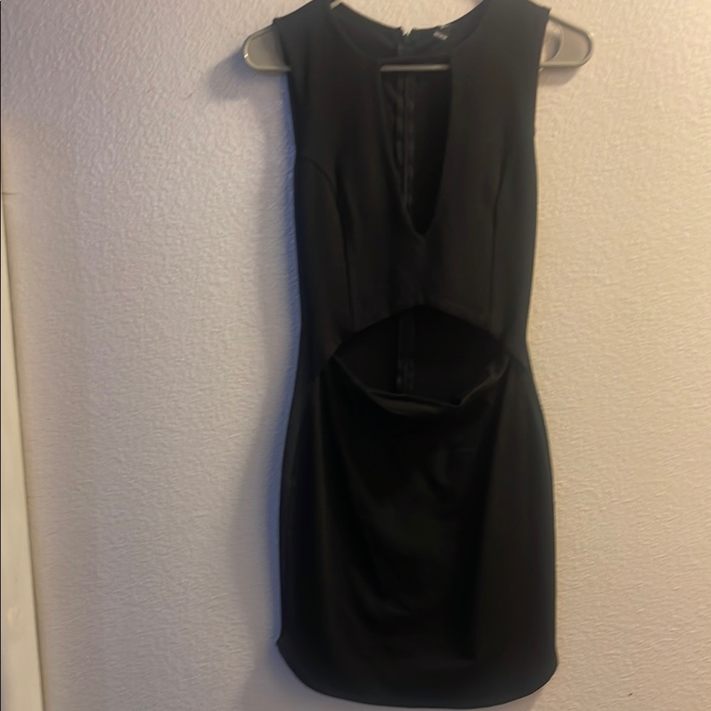 Windsor Black Sheath Mini Dress with Plunge Neckline